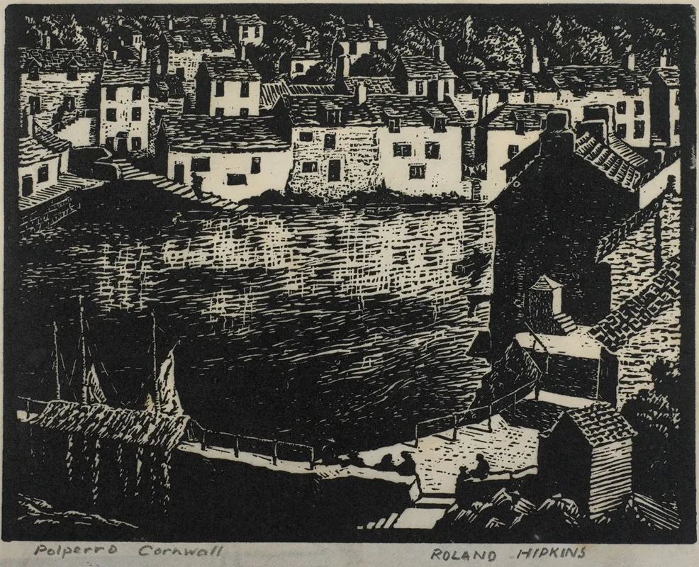 Polperro Cornwall by Roland Hipkins - Canvas Print