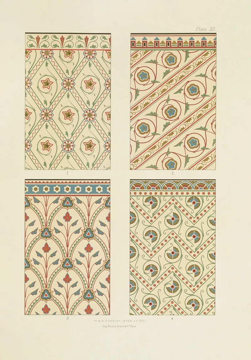 Polychromatic Decoration As Applied To Buildings In The Mediaeval Styles Pl 12 by George Ashdown Audsley - Canvas Print