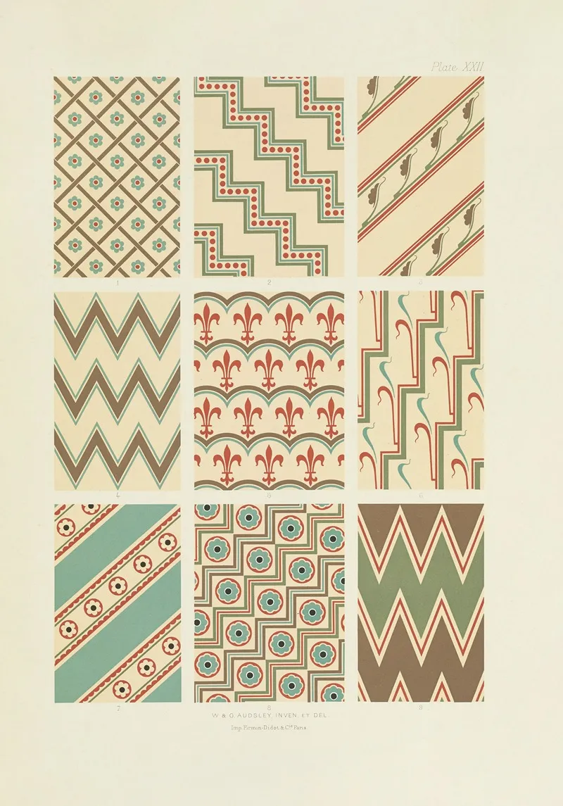 Polychromatic Decoration As Applied To Buildings In The Mediaeval Styles Pl 22 by George Ashdown Audsley - Canvas Print