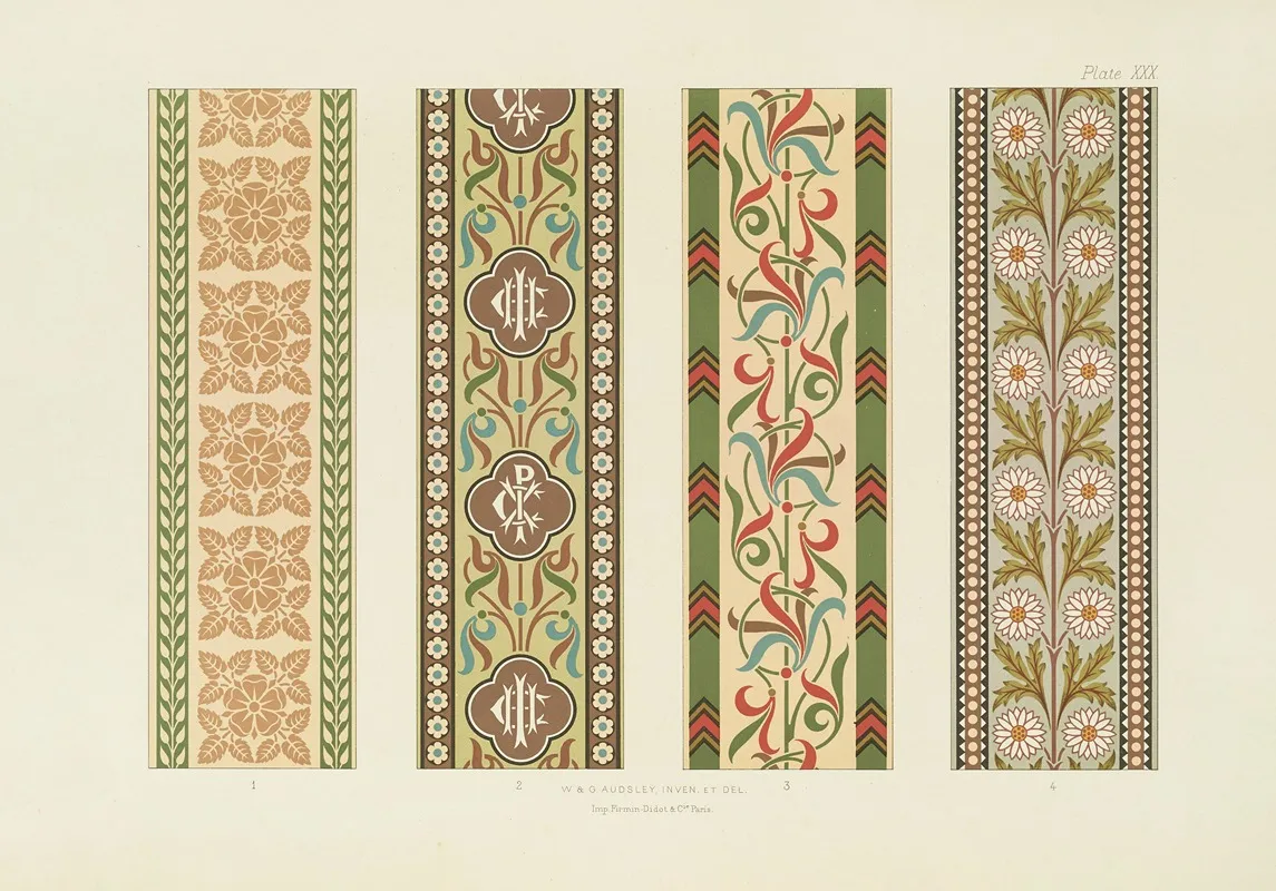 Polychromatic Decoration As Applied To Buildings In The Mediaeval Styles Pl 30 by George Ashdown Audsley - Canvas Print