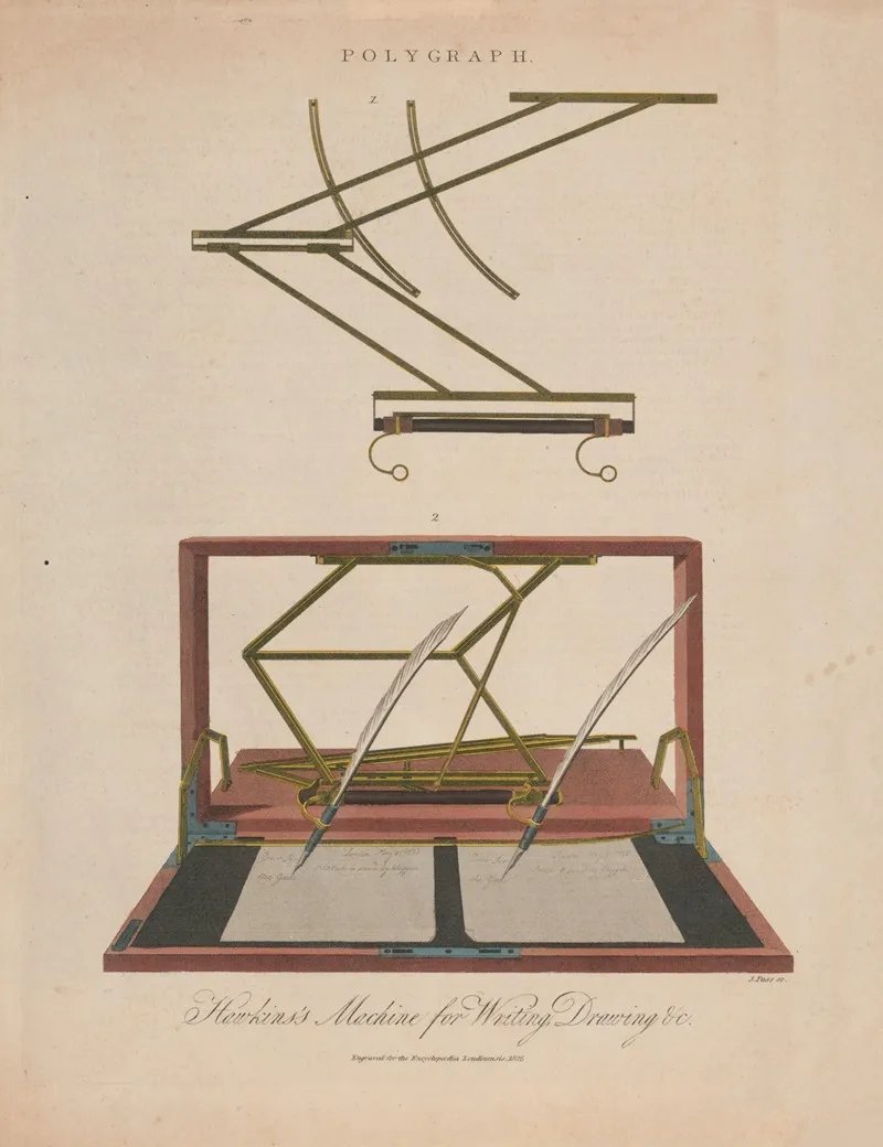 Polygraph Hawkinss Machine For Writing Drawing C by J. Pass - Canvas Print