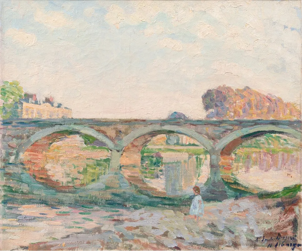 Pont De La Marne Pres De Lagny by Henri Lebasque - Canvas Print
