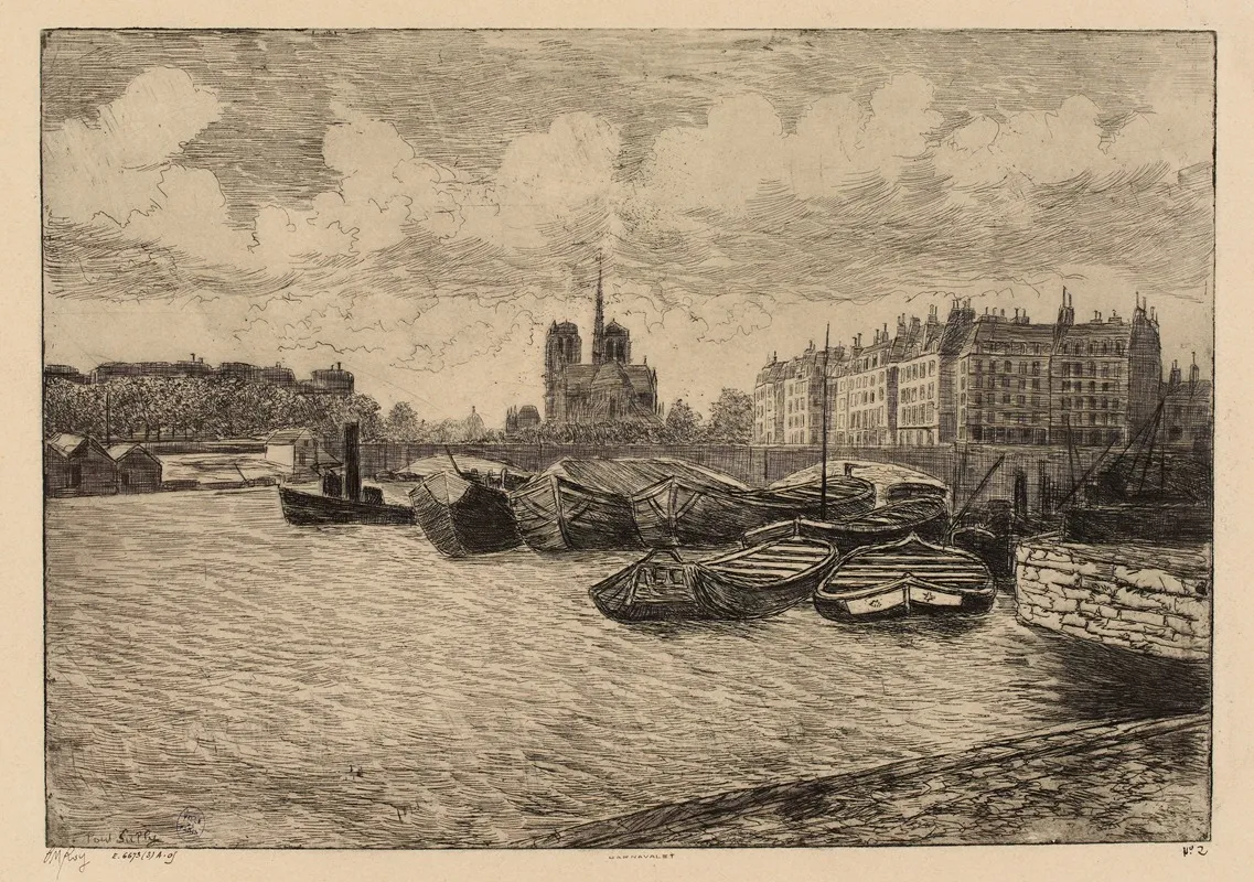Pont Sully Abside De Notre Dame by Pierre-Marcel Roy - Canvas Print