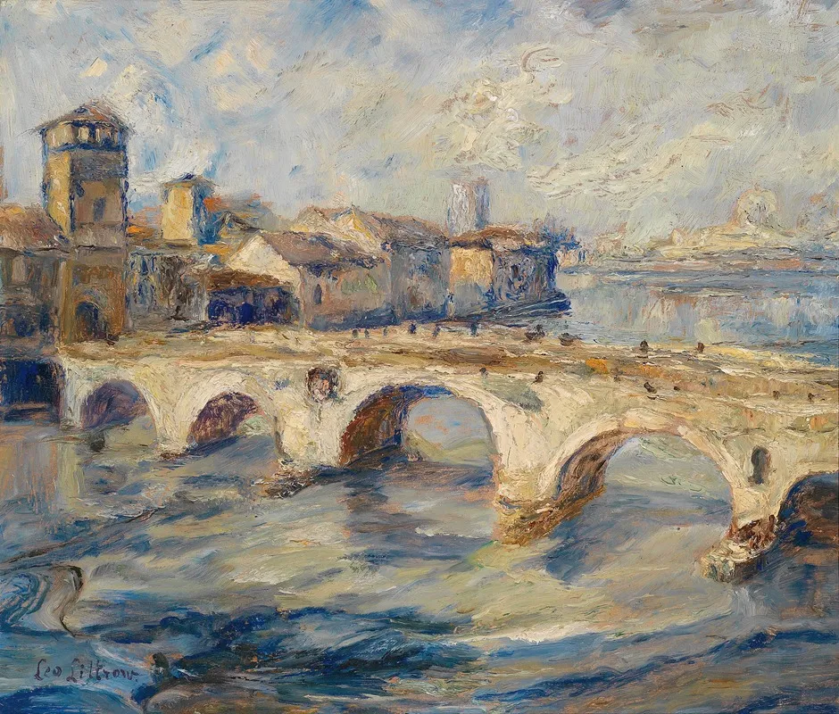 Ponte Pietra Verona by Leontine von Littrow - Canvas Print