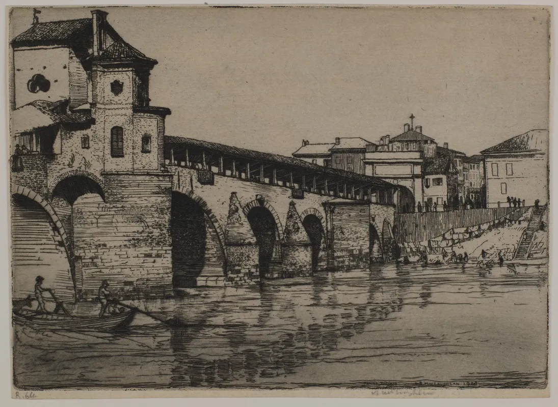 Ponte Ticino Pavia by Donald Shaw MacLaughlan - Canvas Print