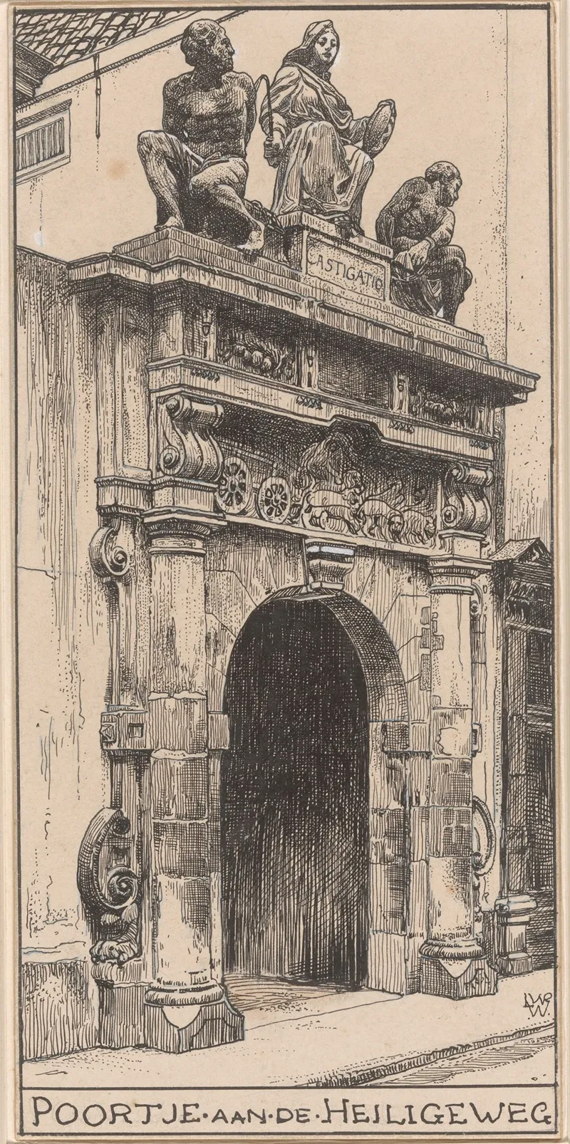 Poortje Van Het Voormalige Mannentuchthuis Aan De Heiligeweg Te Amsterdam by Willem Wenckebach - Canvas Print