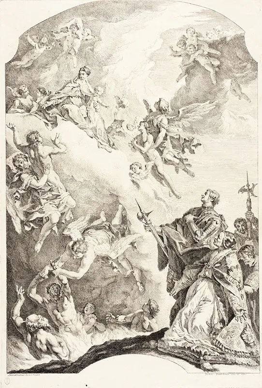 Pope Gregory The Great And Saint Vitale Interceding For The Souls In Purgatory