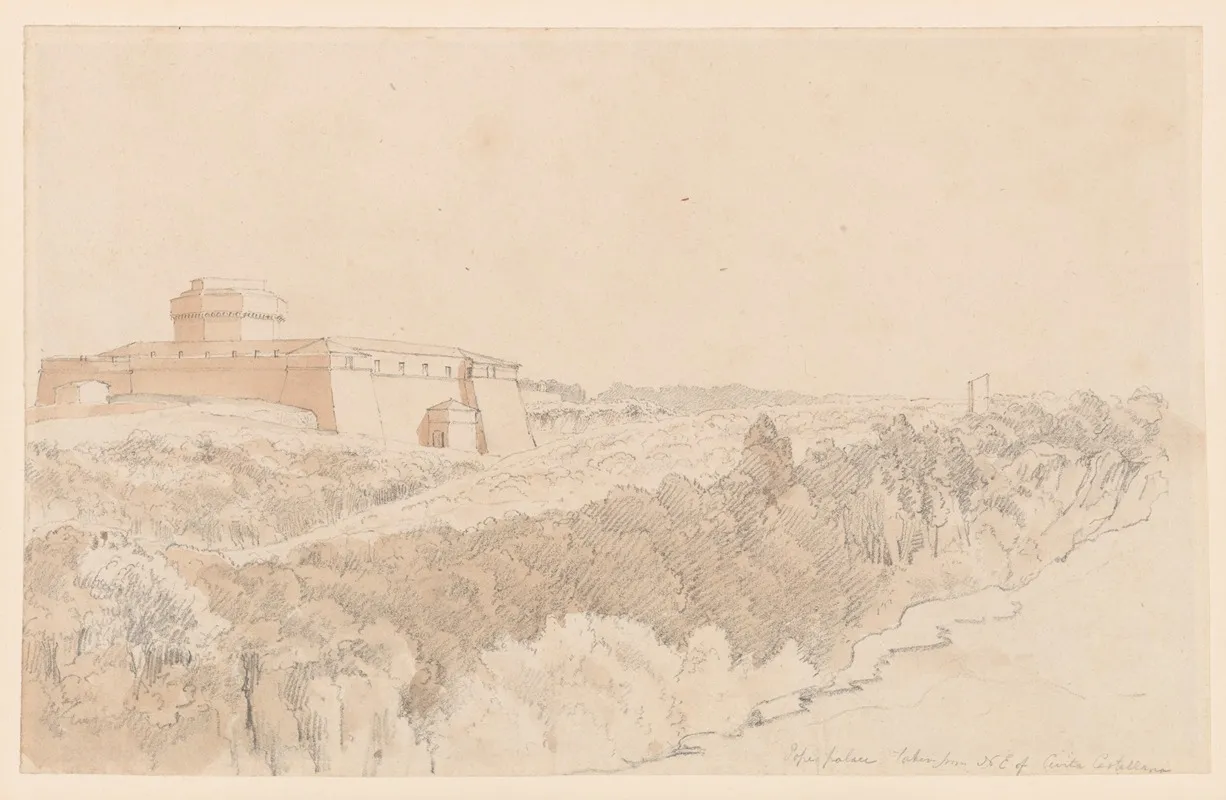 Popes Palace Taken From Northeast Of Curita Castellana by Lewis Vulliamy - Canvas Print