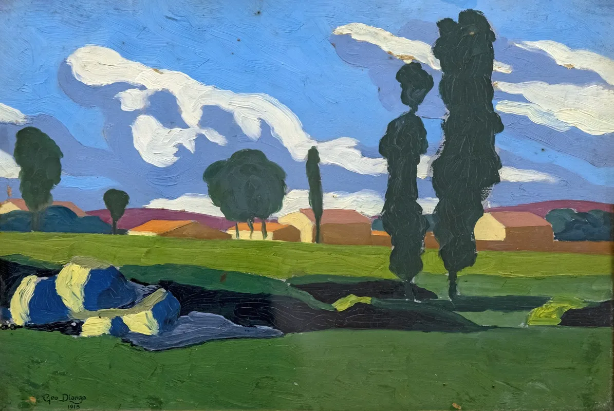 Poplar Landscape by Georges Gaudion - Canvas Print