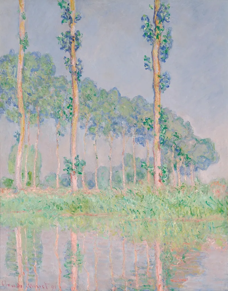 Poplars Pink Effect by Claude Monet - Canvas Print
