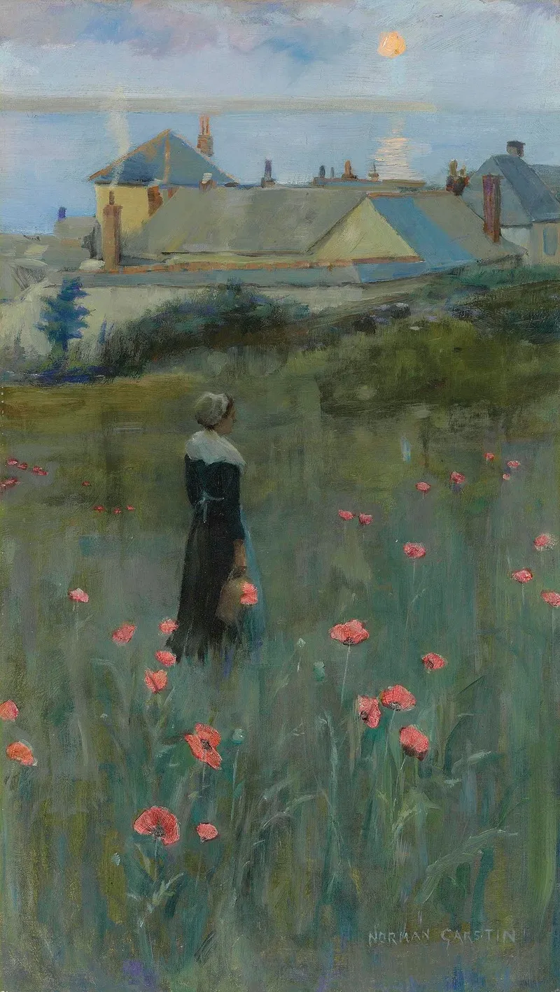 Poppies 9 by Norman Garstin - Canvas Print