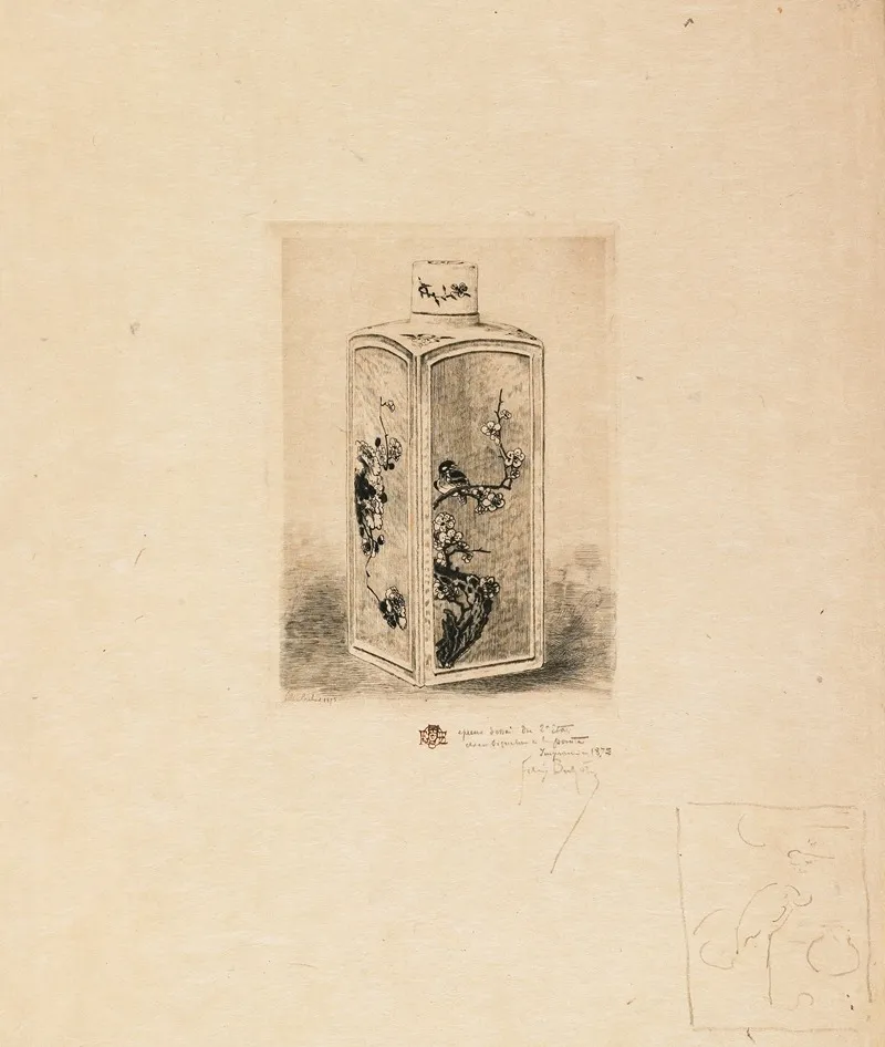 Porcelain Tea Container From Japonisme