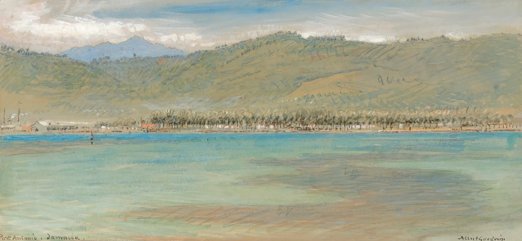 Port Antonio Jamaica by Albert Goodwin - Canvas Print