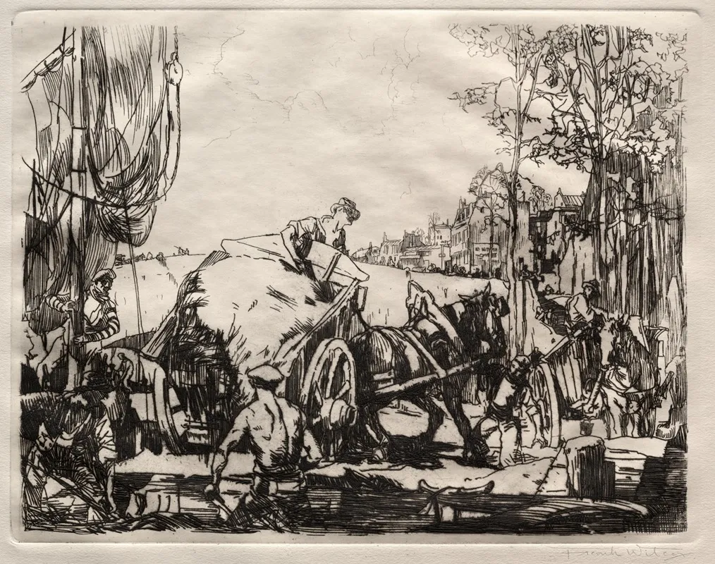 Port At Low Tide by Frank Wilcox - Canvas Print