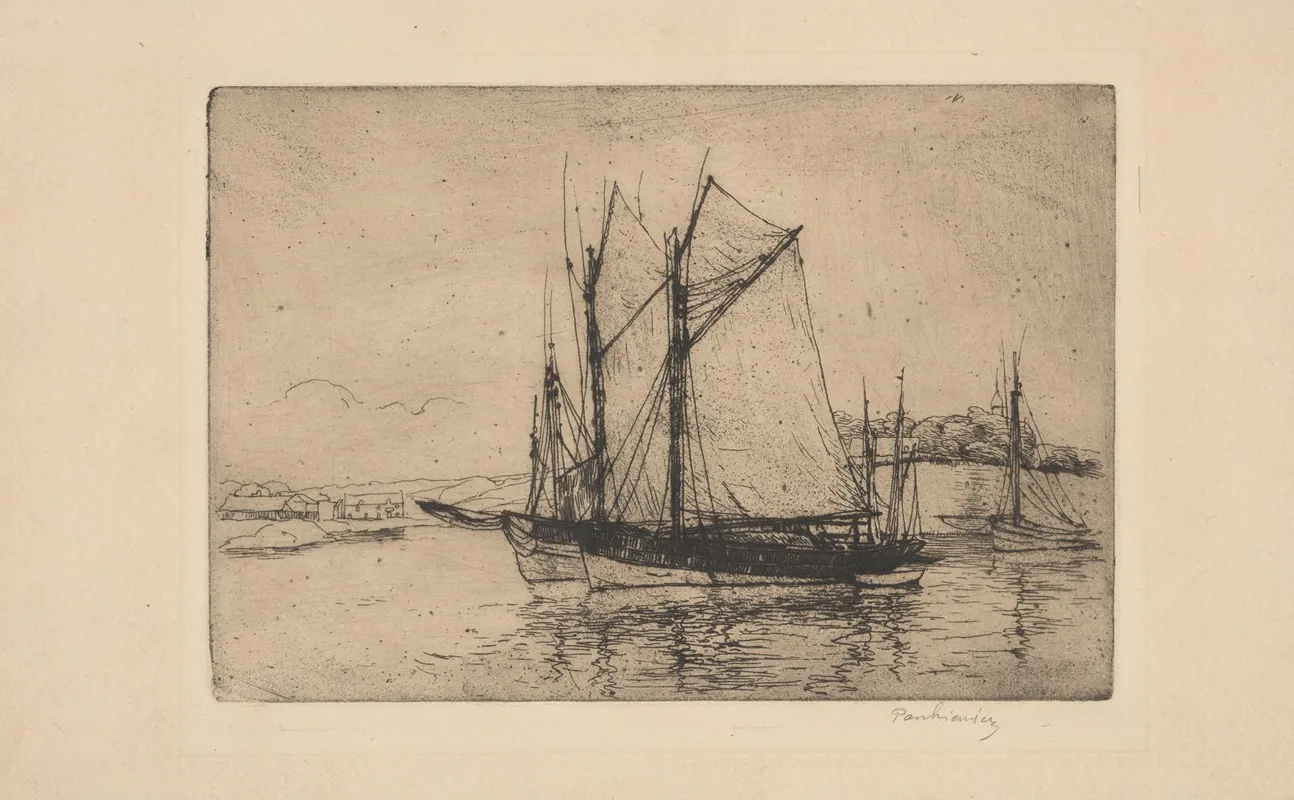 Port In Concarneau by Józef Pankiewicz - Canvas Print