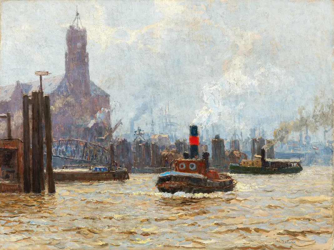 Port Of Hamburg With View Of The Kehrwieder Spitze