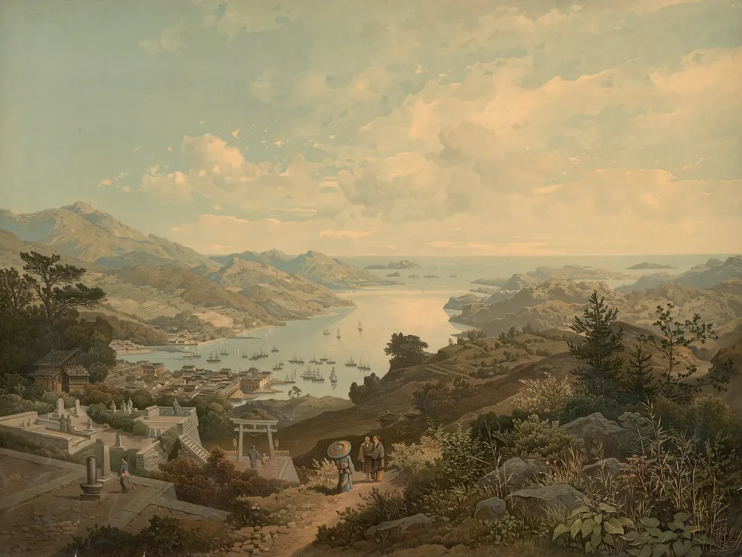 Port Of Nagasaki by Carl Hasch - Canvas Print