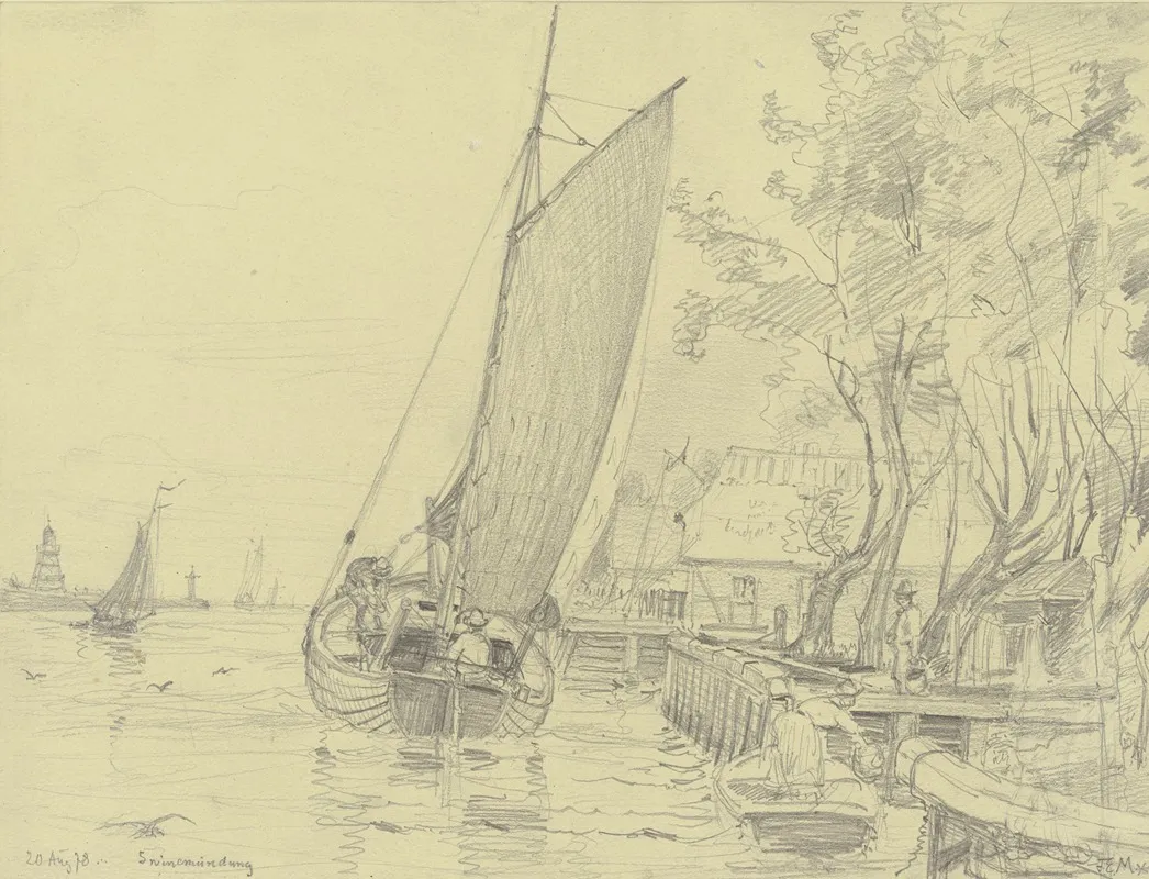 Port Of Swinemunde by Friedrich Ernst Morgenstern - Canvas Print