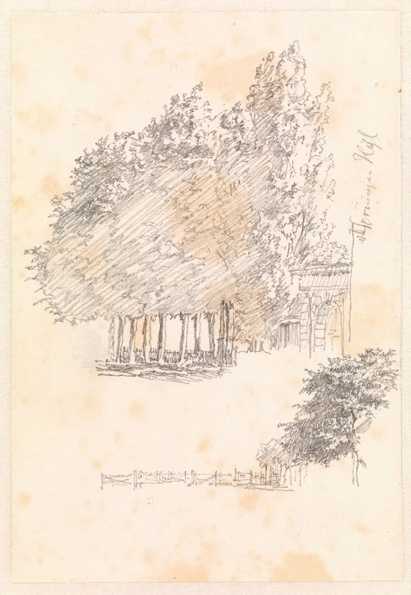 Port Og Traeer Ved Rosendal by Christen Købke - Canvas Print