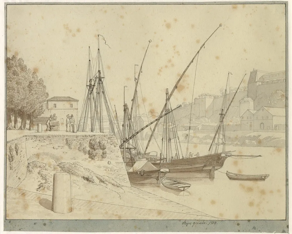 Porta De Ripa Grande Rom by Christoffer Wilhelm Eckersberg - Canvas Print