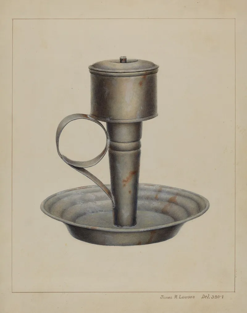 Portable Whale Oil Lamp by James M. Lawson - Canvas Print