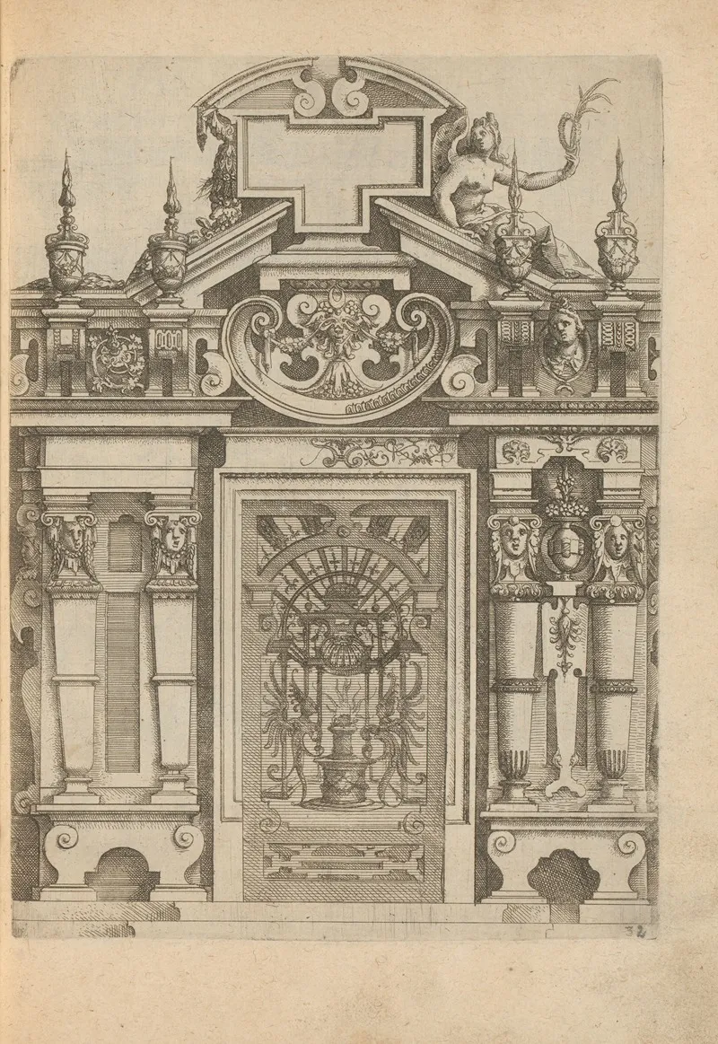 Portal Decorated With Garlands And Mascarons by Wendel Dietterlin - Canvas Print