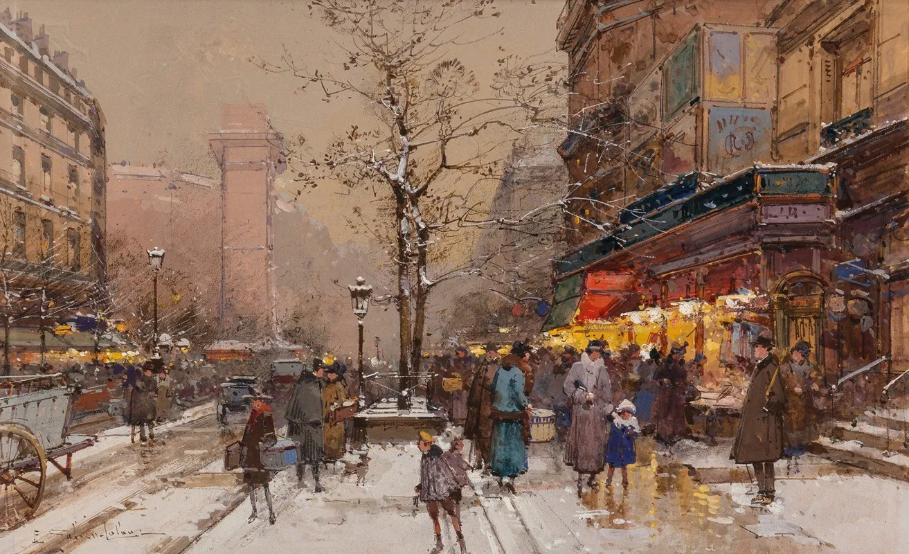 Porte Saint Denis 2 by Eugène Galien-Laloue - Canvas Print
