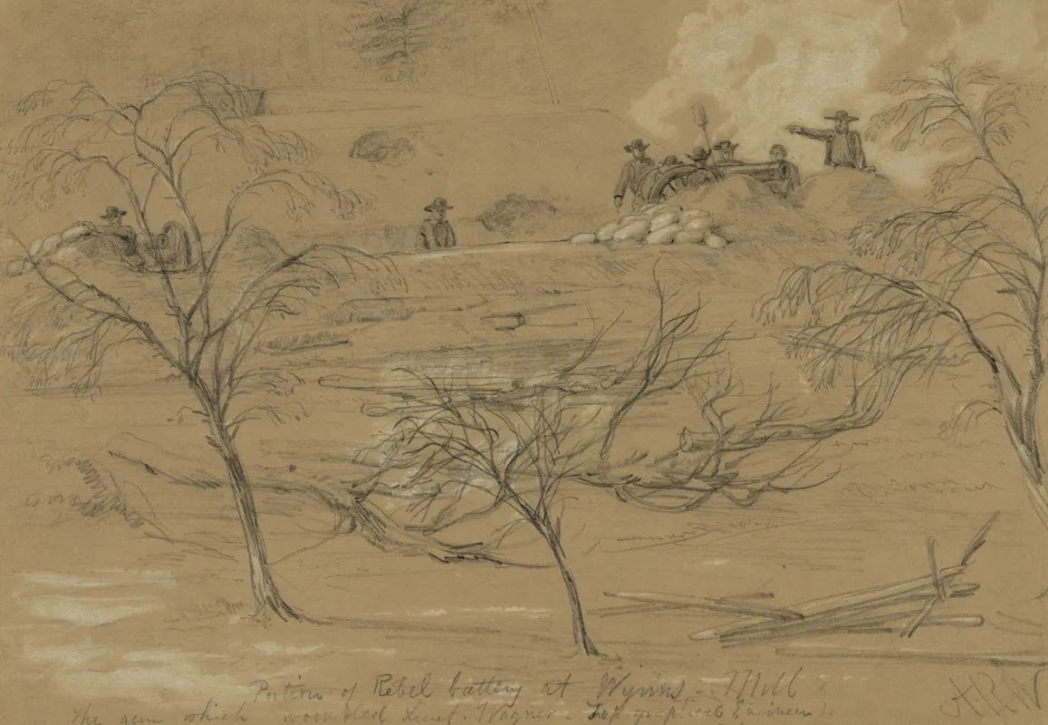 Portion Of Rebel Battery At Wynns Mill The Gun Which Wounded Lieut Wagner Topographical Engineer