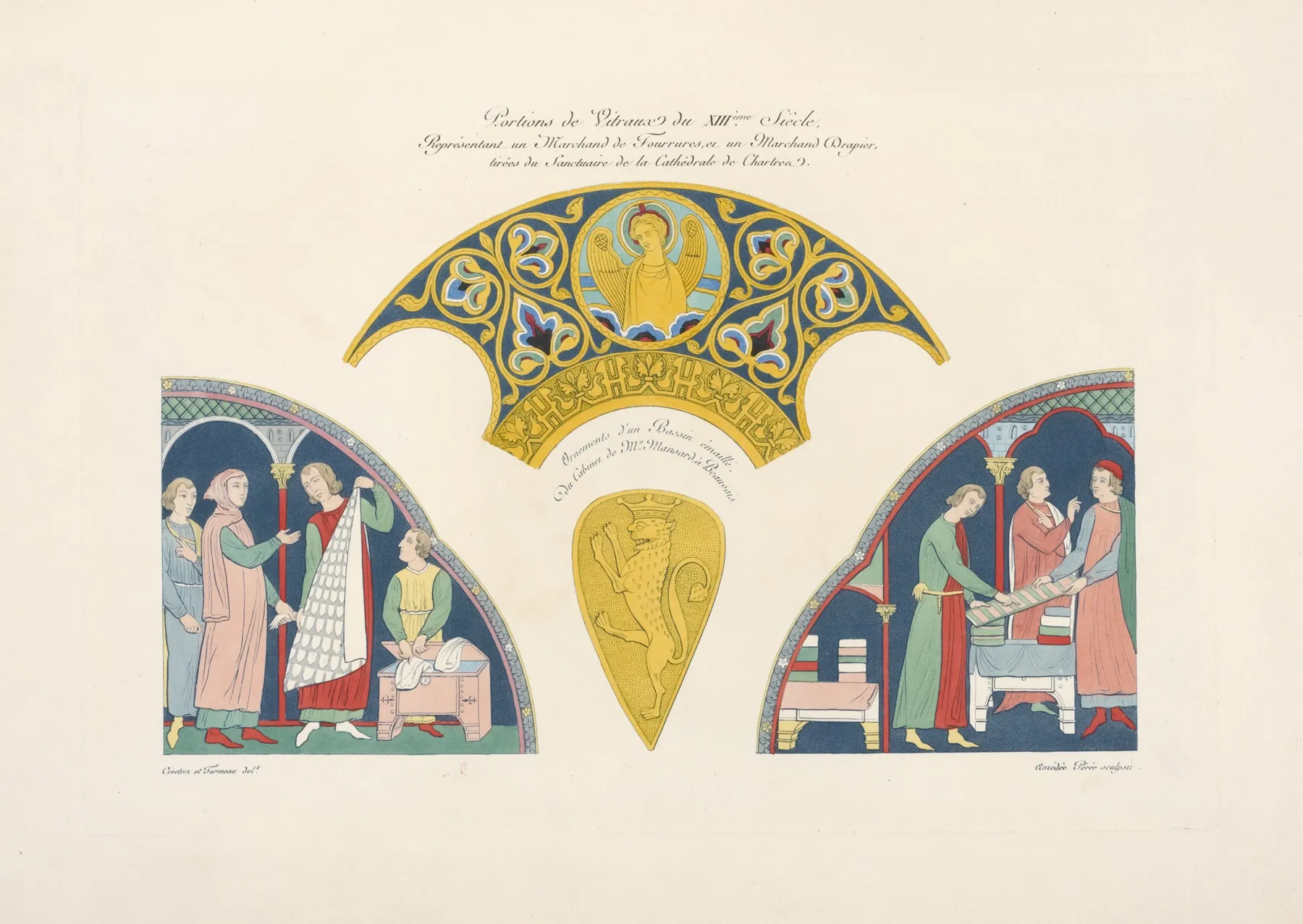 Portions De Vitraux Du Xiiieme Siecle