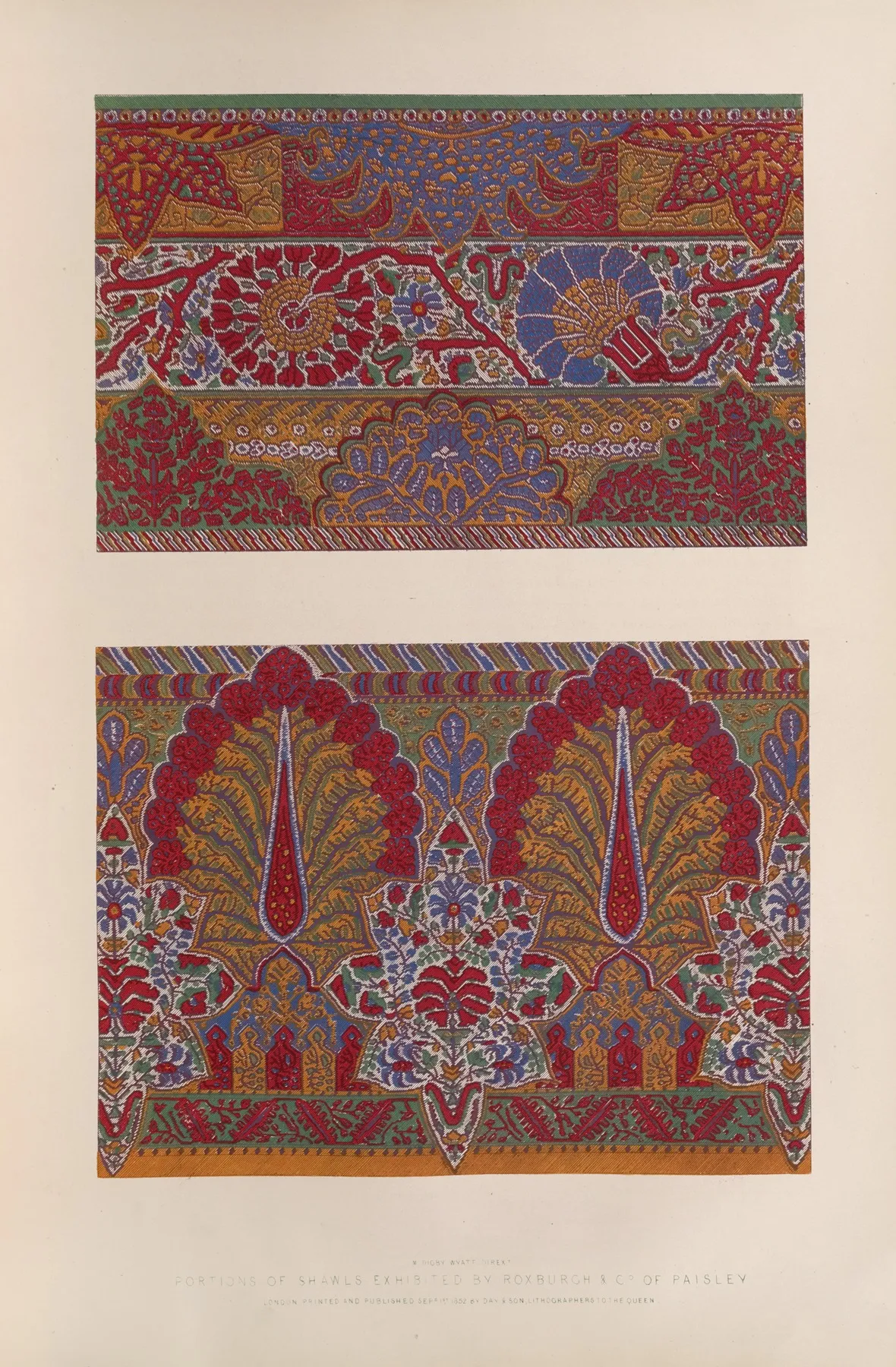 Portions Of Shawls Exhibited By Roxburch Co Of Paisley