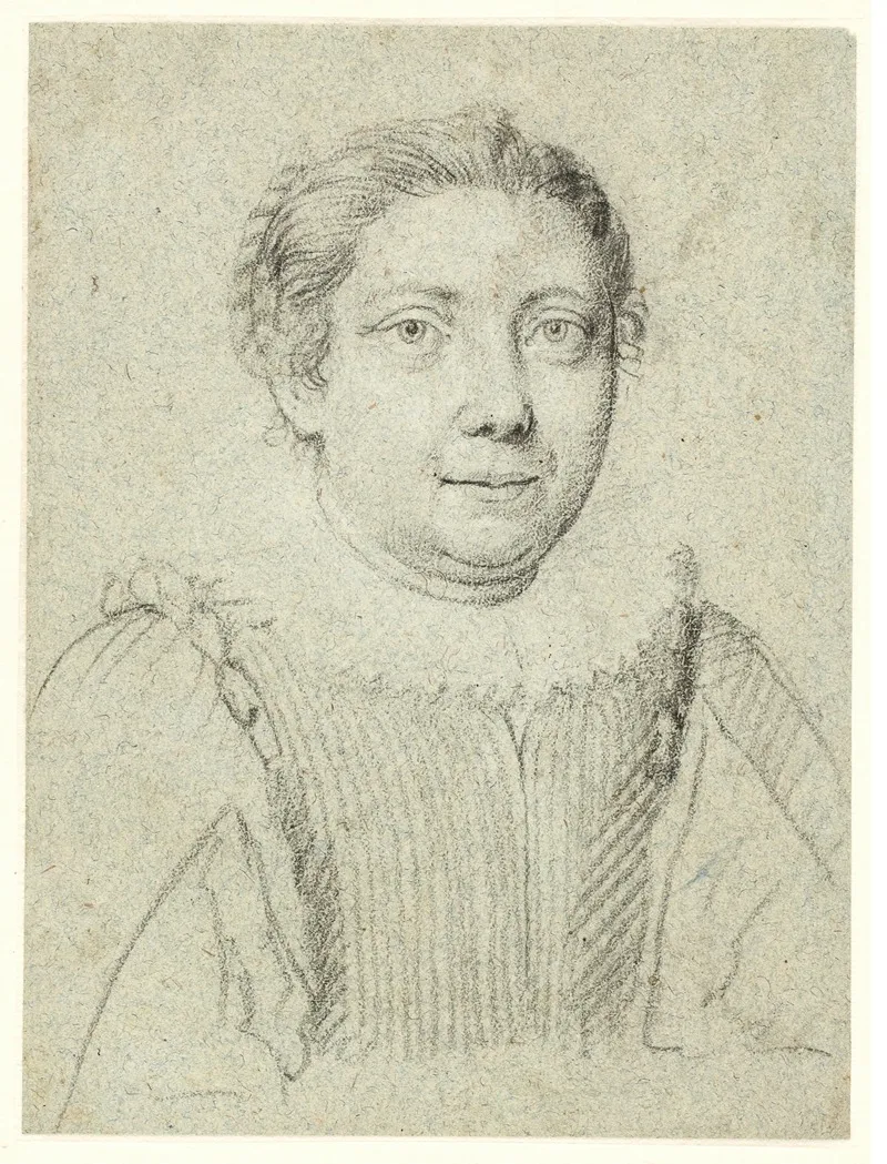 Portraet Af En Kvinde Halvfigur Vendt Mod Hojre by Ottavio Leoni - Canvas Print