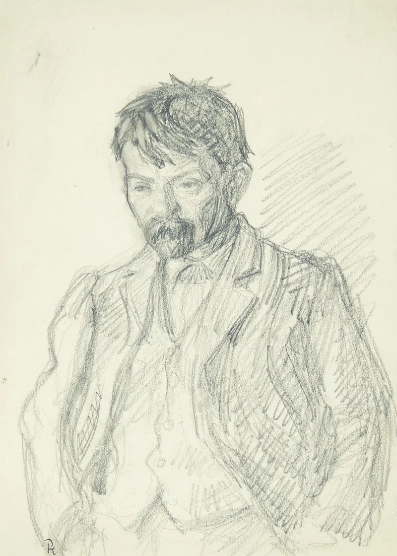 Portraet Af Maleren Jens Birkholm Halvfigur
