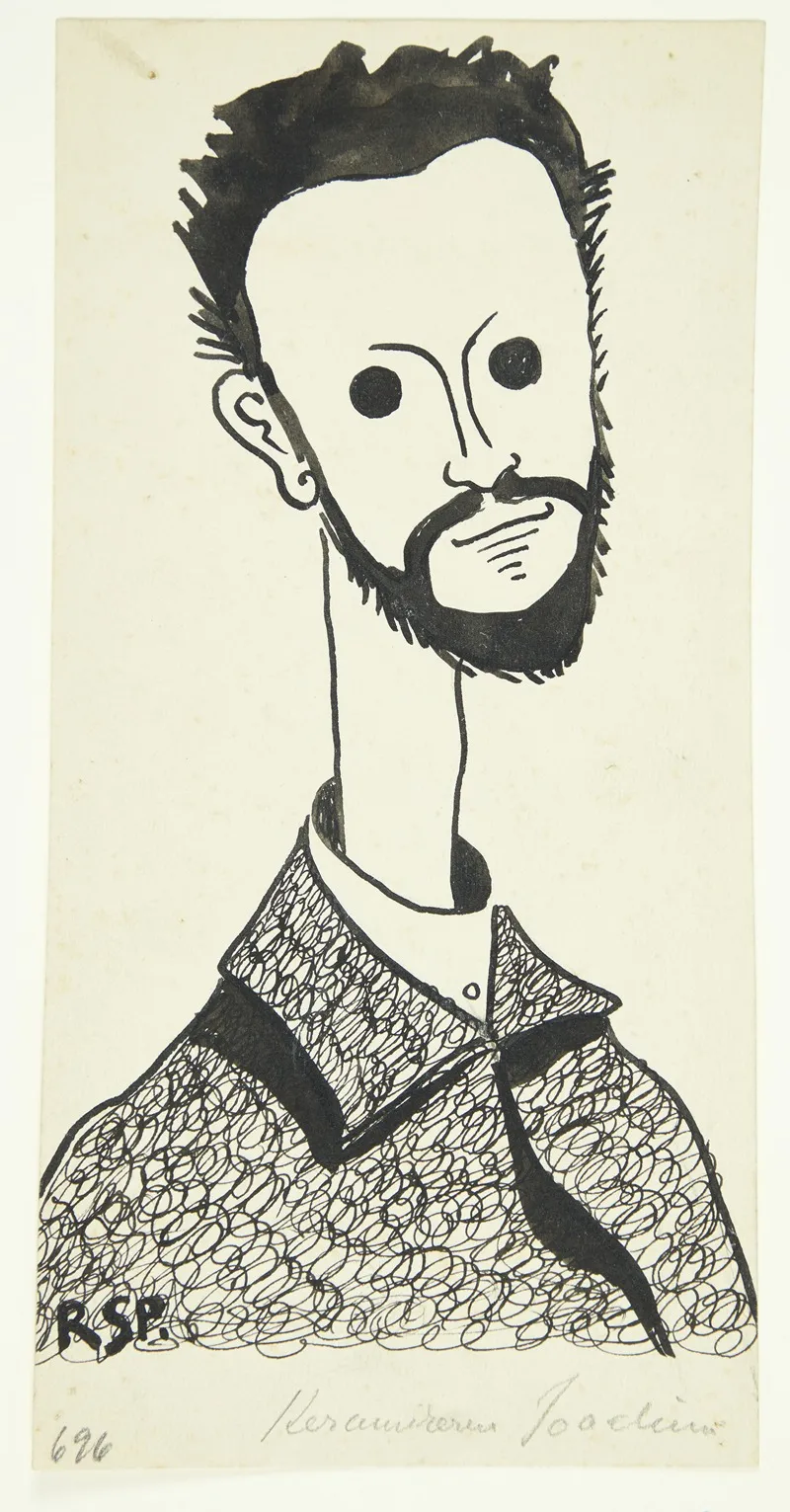 Portraet Af Maleren Og Keramikeren Chr Joachim 1870 1943