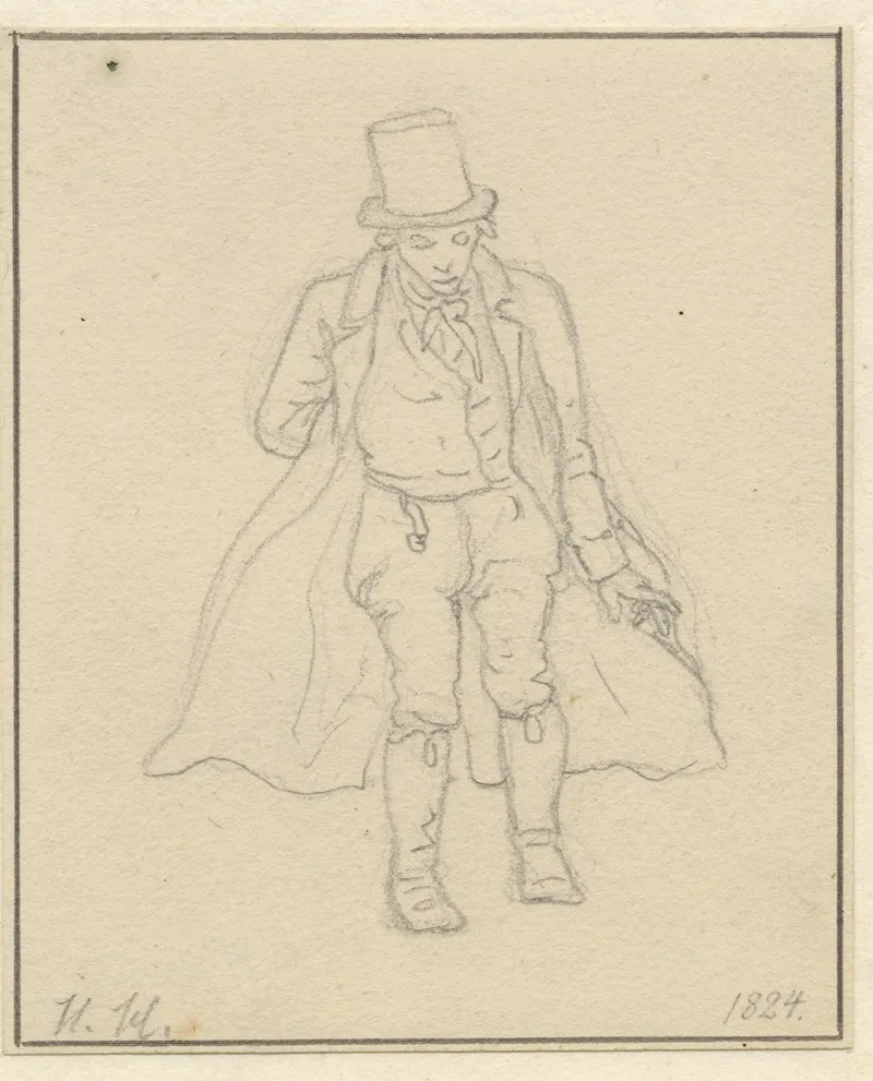 Portraetmaler Hans Hansen Hel Figur by Christoffer Wilhelm Eckersberg - Canvas Print