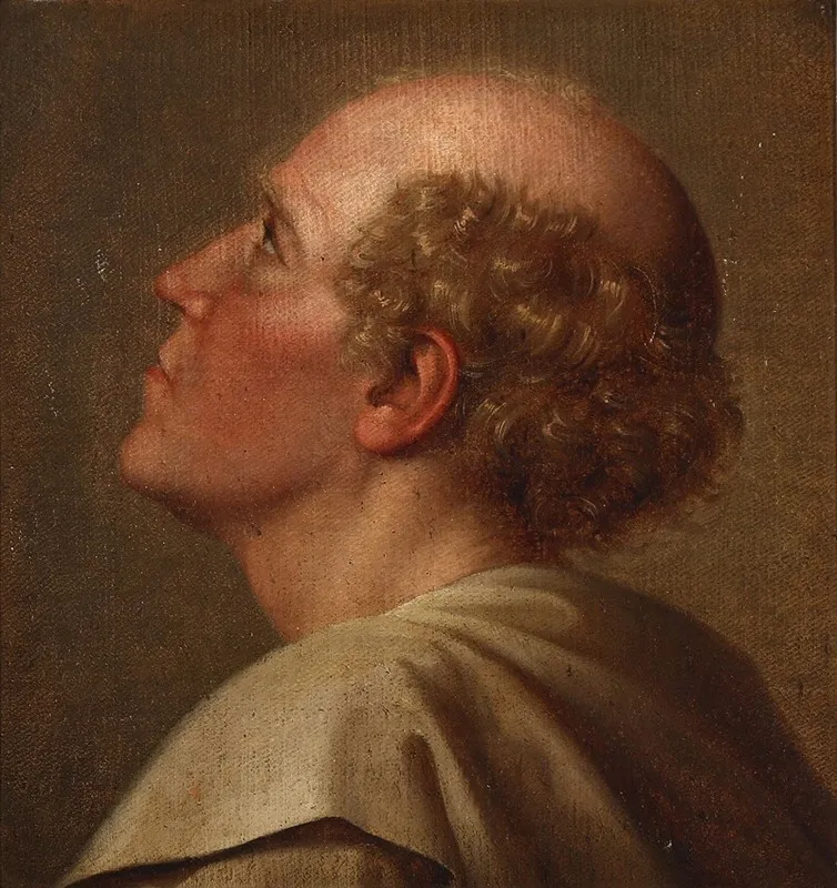 Portraetstudie En Munk by Johan Ludvig Lund - Canvas Print