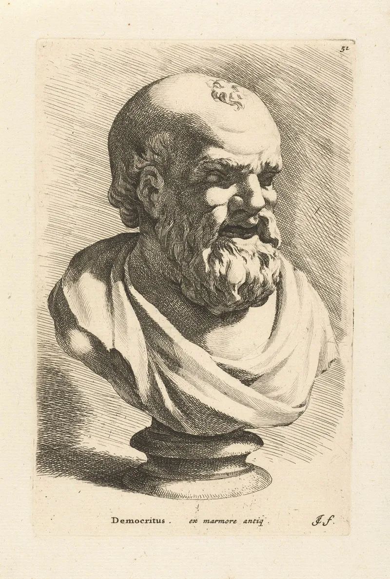 Portrait Bust Of Democritus 2 by Jan de Bisschop - Canvas Print