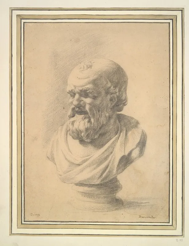 Portrait Bust Of Democritus by Jan de Bisschop - Canvas Print