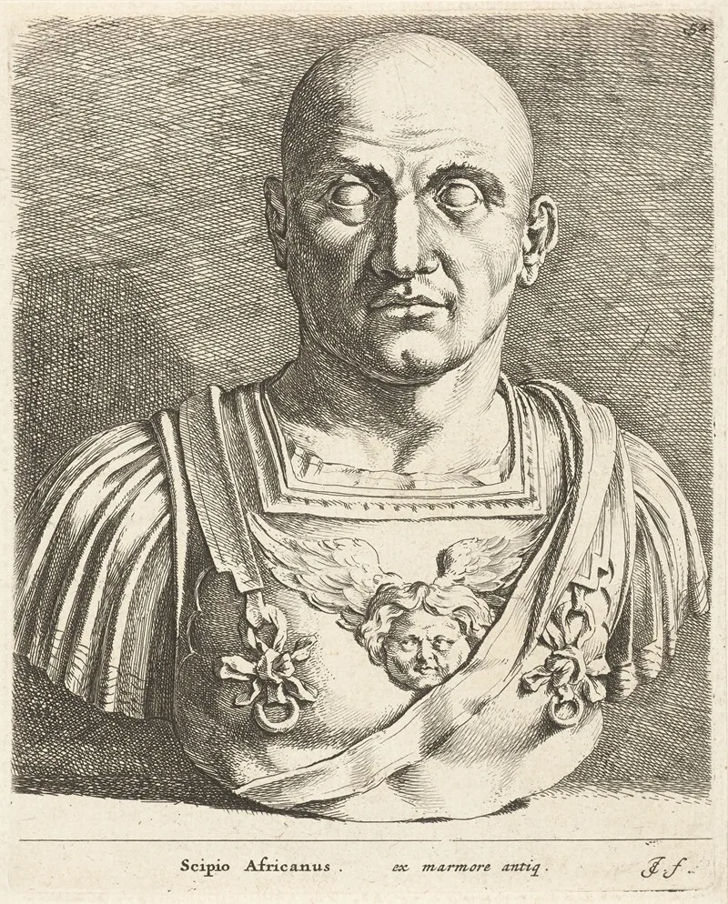 Portrait Bust Of Scipio Africanus by Jan de Bisschop - Canvas Print