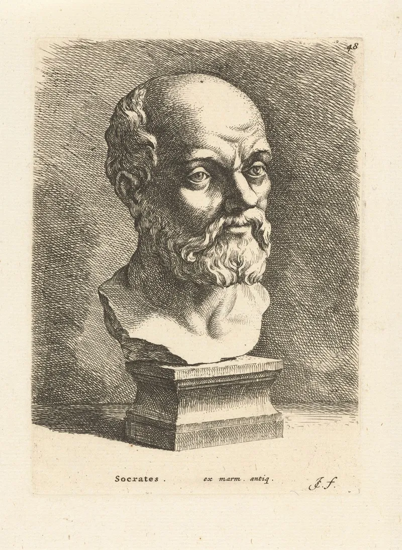 Portrait Bust Of Socrates by Jan de Bisschop - Canvas Print