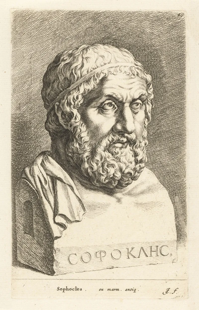 Portrait Bust Of Sophocles 2 by Jan de Bisschop - Canvas Print