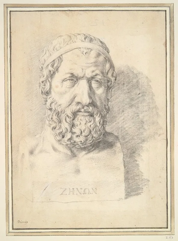 Portrait Bust Of Zeno by Jan de Bisschop - Canvas Print