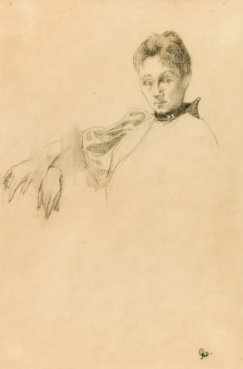 Portrait De Femme Avec Etude De Positionnement De Bras Droit