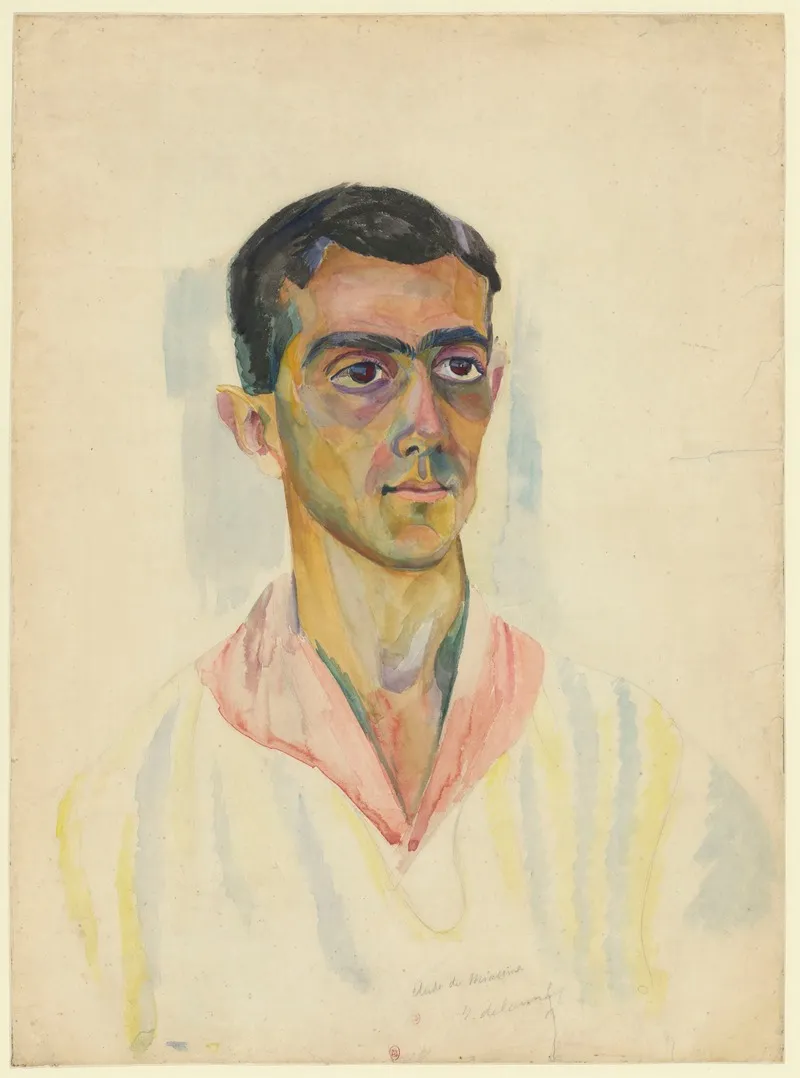 Portrait De Leonide Massine by Robert Delaunay - Canvas Print