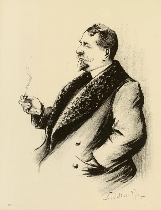 Portrait Dinconnu Au Manteau Au Col Dastrakan by Noël Dorville - Canvas Print