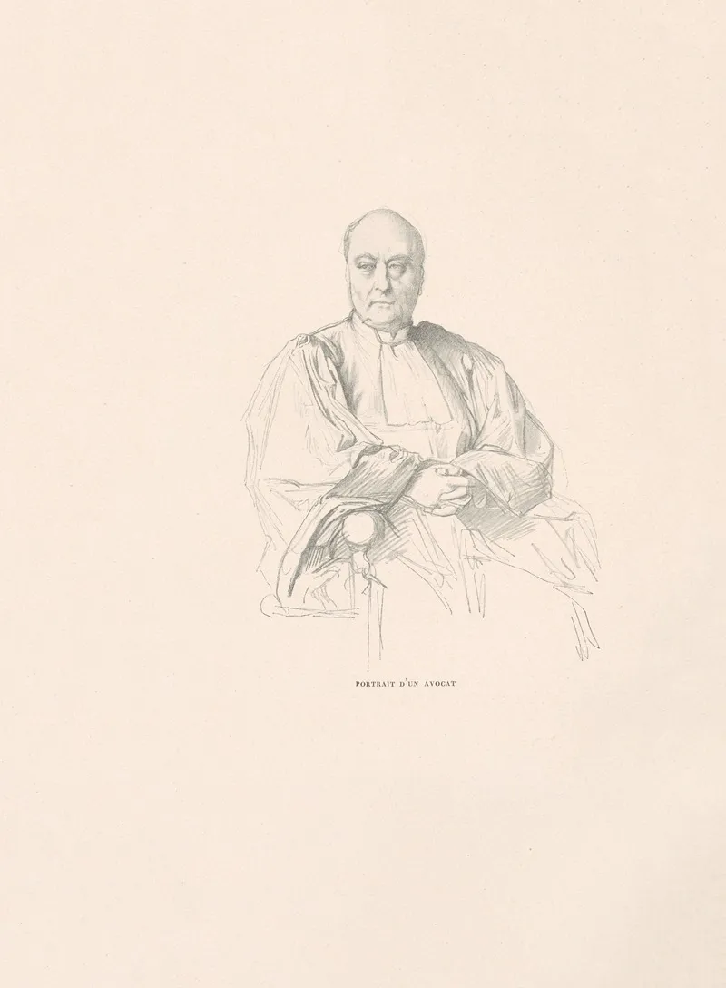 Portrait Dun Avocat by William Bouguereau - Canvas Print