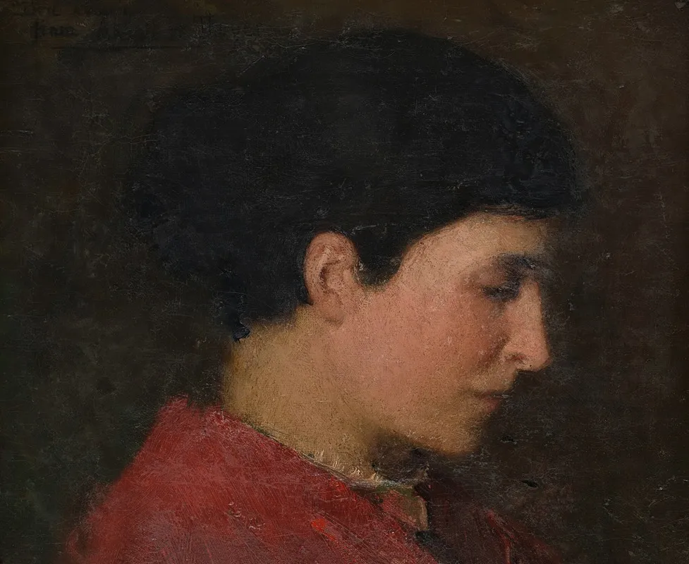 Portrait Head by Abbott Handerson Thayer - Canvas Print