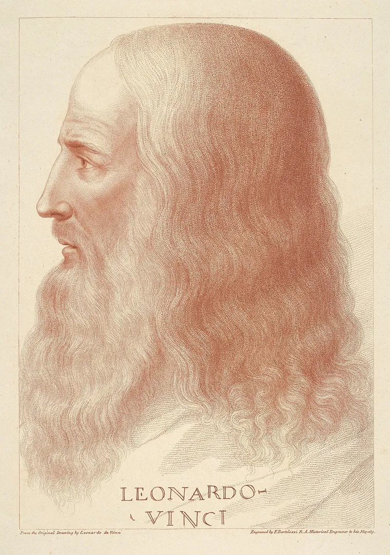Portrait In Profile Of Leonardo Da Vinci by Francesco Bartolozzi - Canvas Print