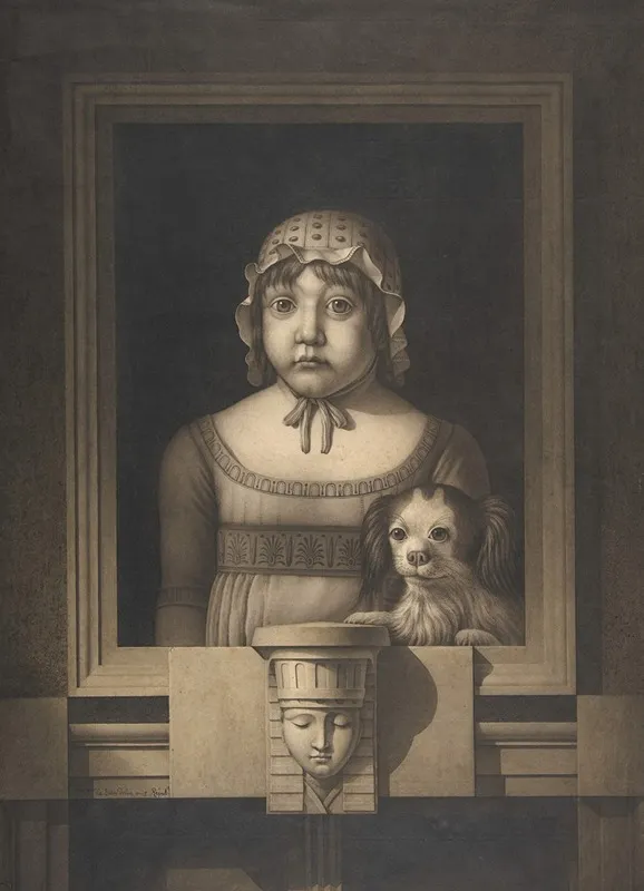Portrait Of A Girl And Her Dog