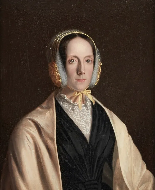 Portrait Of A Lady In A Bonnet And Shawl