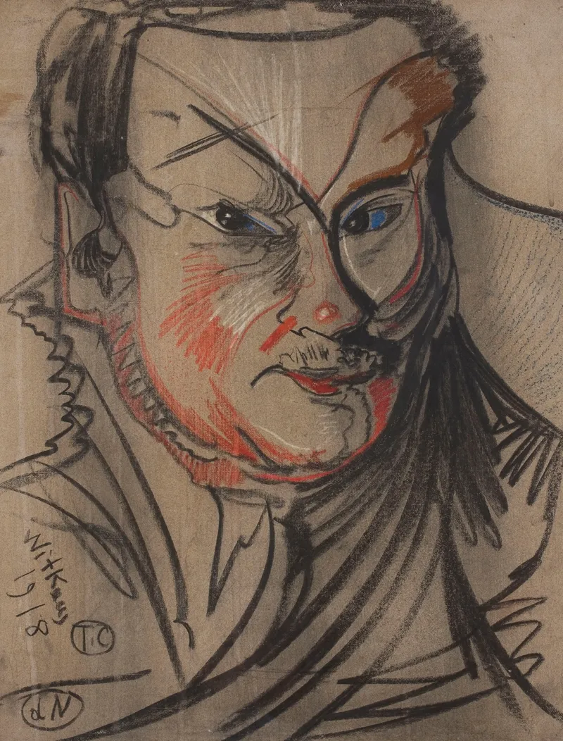 Portrait Of A Man 421 by Stanisław Ignacy Witkiewicz - Canvas Print